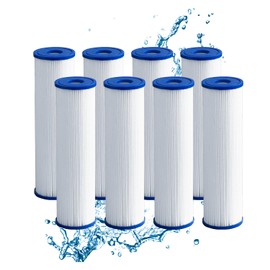 DAYEAR 20 Micron Pleated Sediment Water Filter 10"x2.5" Replacement Most Cold Plunge Filter Cartridge Compatible with Cold Plunge Water Chiller,Ice Bath Chiller,8 Pack