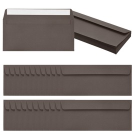 PATIKIL 24 Pack Dark Coffee #10 Business Envelopes, Colored Self Seal Letter Size Envelopes for Business Mailing Office Checks Invitation, 24.1 x 10.5 cm