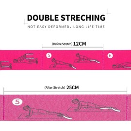 Pubiao Yoga Belt Stretching Strap Exercise Bands with 8 Numbered Loops for Sports, Pilates, Dance and Gymnastics, Rehabilitation