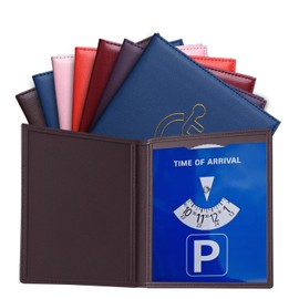 Blue Badge Holder Wallet with Timer Disc included for Car – Disabled Parking Permit Display Wallet – Non-Slip, Clear Window Design, Scratch-Resistant, and Long-Lasting – Easy-Read Display (Brown)