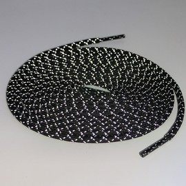 Teeoff Round Athletic Shoelaces Reflective Shoe Laces for Sneakers (47.2", Black)