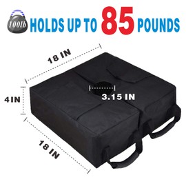 18" Detachable Square Sunshade Parasol Umbrella Base Weight Bag, Fits for Offset, Cantilever, Flagpole or Outdoor Patio Umbrella Stand - Replaces Ugly Sand Bags - Easy to Carry & Install