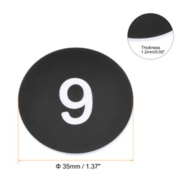 MECCANIXITY Plastic Number Tag, 1-10 Digital Tags Sign Tag Acrylic Engraved Black with Self-Adhesive, Pack of 10