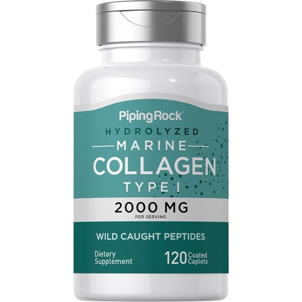 Piping Rock Marine Collagen 2000mg | 120 Caplets | with