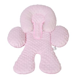 Pro Goleem Infant Car Seat Head Neck Body Support, Ultra-Soft Minky and Microfiber Newborn Car Seat Insert, Perfect for Car Seat, Stroller, 2-in-1 Reversible, Girls, Pink