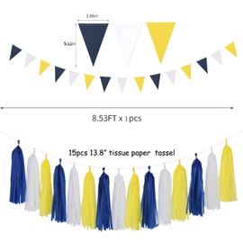 Blue Yellow White Baby Bridal-Shower Decorations - 23pcs