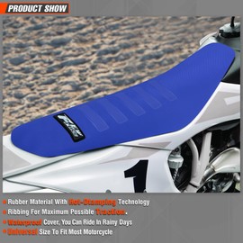Fewfuss Gripper - Funda universal para asiento de bicicleta sucia antideslizante - YZ85 YZ125 KX85 KLX110 CR85 CR125R Funda de asiento suave para bicicleta de suciedad, color azul