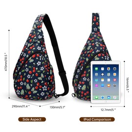 HUA ANGEL Sling Backpack for Women Men Anti-Water Front Pack Chest Bag Over Shoulder Bag Crossbody Daypack Lightweight Sport Work Travel Study Outdoor Running