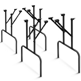 Tandefio Folding Table Legs 28 inch Banquet Foldable Table Legs Collapsible Heavy Duty Steel Furniture for Home, Kitchen, DIY or Repairs Desks(Black,4 Pcs)