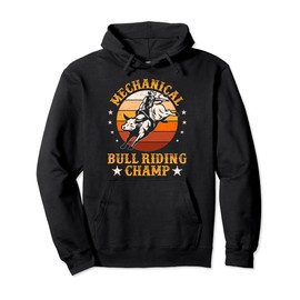 Mechanical Bull Riding Champ Rodeo Bull Rider Vintage Pullover Hoodie