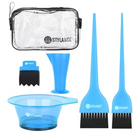 5 Pieces Hair Dye Coloring Kit- Hair Tinting Bowl, Hair Dye Brush, Measuring Cup, For Salon Use & Home DIY Dyeing Tools (Blue)