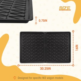 Buzzlett All Weather Floor Mat for W2 Models - Compatible with Wonderfold Stroller Wagons, Made from TPE to Protect Wagon from Sand, Dirt, and Water Heavy Duty Sturdy Durable, Black，30.25"x16"x0.75"