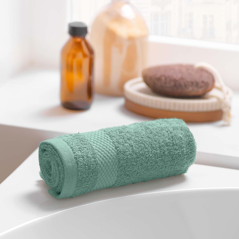 Douceur d'Intérieur, Elegance Celadon Guest Towel (30 x 50 cm)