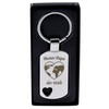 Keyring with Heart Cut-Out and Engraving "Bester Papa der Welt"