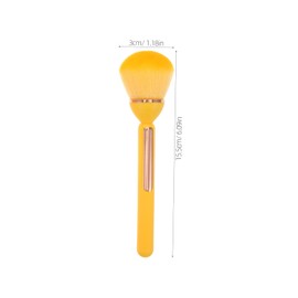 WOONEKY 2pcs Unique Design Blush and Highlighter Brushes with Long Handle for Comfortable Grip for Loose Powder Concealer and Everyday Makeup