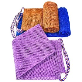 Cui Shop Red Exfoliante Africana Piezas Súper Ducha Spa Hogar Tejido Malla Toallitas Baño Que Limpian Profundamente Revitalizan Piel Disponible Ambos