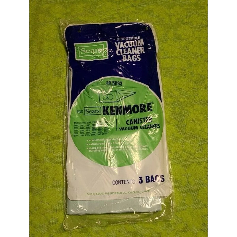 Kenmore SEARS KENMORE CANISTER VACUUM CLEANER DISPOSABLE BAGS (3) BAGS