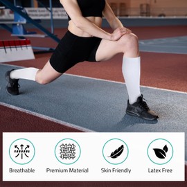 Royfa compression socks for Women and Men, 15-20 mmHg support Sock for All-Day Wear, Sports Performance circulator compression sock - Great For Running, active, sport, athletic. (Medium, White)