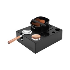 CNCEST Espresso Organizer Box, Espresso Tool With Particle Bucket and Handle, Coffee Powder Dispenser for Home Office Milk Tea Shops, Coffee Shops (Black)