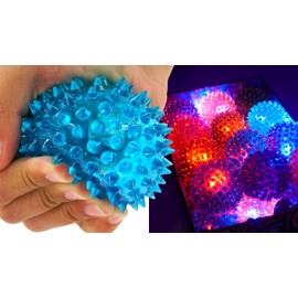 JA-RU Light Up Balls (24) Rubber Spiky Balls for Kids. Stress Relief Toy, Autism Sensory Products. Dog Chew Toy, Bulk Birthday Party Favors, Goodie Bag Stuffers. 695-24p