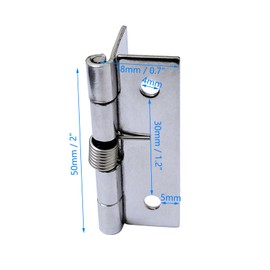 8 PCS 304 Stainless Steel Self-Opening Self-Closing Spring Door Hinges with Screws, Automatic Closing Hinges for Invisible Doors, Closing Spring Hinges Set (2 Inch)