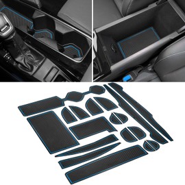 SENSHINE Cup Holder Insert for Toyota Camry Accessories 2025 Center Console Glove Box Liners Door Pocket Slot Mats for Camry 2025 SE LE XLE XSE Non-Slip Customized Interior Pad 18 PC Set (Blue Trim)