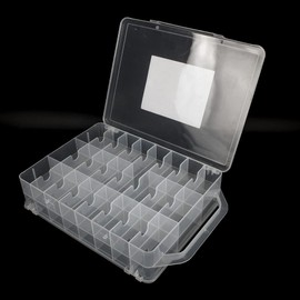 HomDSim 46 Grids Sewing Organizer, Double Sided Thread Box Storage, Portable Clear Plastic Organizer Box for Embroidery and Sewing Threads, Embroidery Floss, Crafts, Small Toys