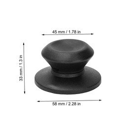 ERFGT 6 x Pot Lid Knobs, Replacement Handle Knobs, Glass Pot Lid Knobs, Universal Pot Lid Knobs, Glass Lid Handle Knob, for Glass Lid, Pan Lid, Heat Resistant (Black)