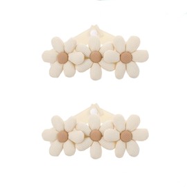 Weenwill Curtain Tie Backs,2 Pcs Boho Flower Curtain Holdbacks Decorative Adjustable Curtains Tiebacks Flower Shaped Curtain Binding Ropes for Home Office Cafe Decorative Curtain(Beige)