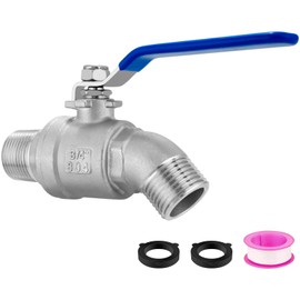 windblowgrass 304 Stainless Steel 3/4" Garden Hose Bib, Heavy Duty Outdoor Spigot, 3/4" Male GHT Threaded Garden Hose Faucet, Lead-Free, Unlimited Flow Outdoor Faucet with 2 Washers and 1 Tape