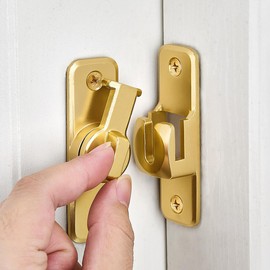 Wocoe 3 Packs Gold 90/180 Degree Flip Barn Door Lock, Protect Privacy - Security Door Latch, Gate Latches Hardware for Barn Door, Bathroom, Cabinet, Window,Garden,Sliding Door