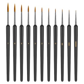 11 Pcs Detail Paint Brush Set, fine miniature paint brushes for detailing, Tiny Paintbrushes for Art Acrylic watercolour model nail face