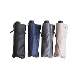 Komiya Shoten Folding Umbrella, For Both Rain and Shine, Men's, Women's, UV Protection, Wind Resistant, 100% Light Blocking, Plain, 23.6 inches (60 cm), Black