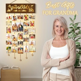 Grandma Gifts Christmas Gifts for Grandma Picture Frame, Nana Gifts Birthday Grandma Gifts from Grandchildren Granddaughter, Grandkids Glowing Photo Holder with Lights Grandmother Gigi Grandpa Gifts