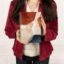 bloom daily planners Undated Soft Cover Planner, 5x8", Earthy Abstract, Blue
