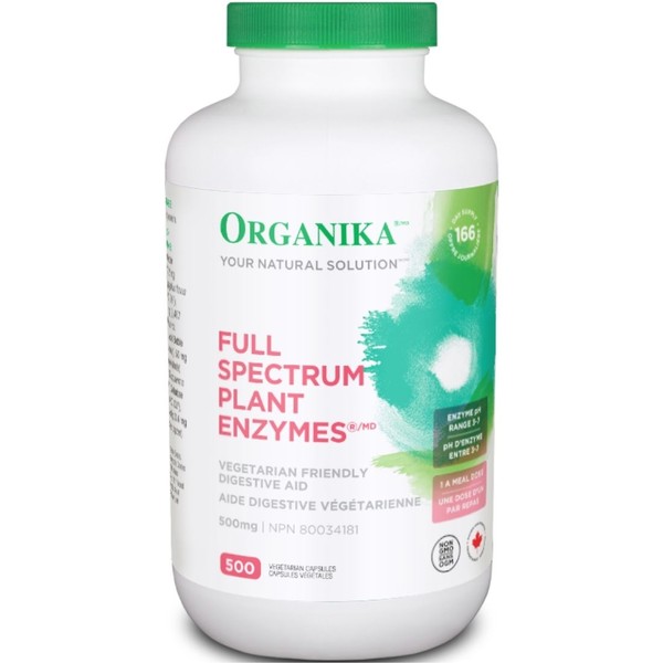 Organika Full Spectrum Plant Enzymes, 500mg, 500 Vegetarian Capsules