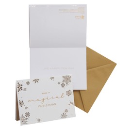 UK Greetings - Box of 8 Gold Foiled Snowflake Mind Charity Christmas Cards Luxury Quality 557003