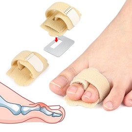 GGUFAY Hammerzehen Korrektoren, Hallux Valgus Korrektur, Hammerzehen Zehenbandage, Zehenschiene für korrigieren Gekrümmte Zehen, Zeh Gebrochen, Damen & Herren, 2 Stück (Hautfarbe)