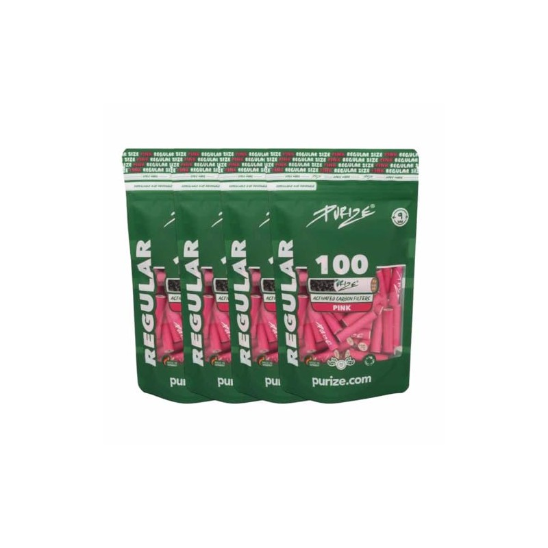 400 Purize® Regular Size 9 mm Activated Carbon Filter (Pink)