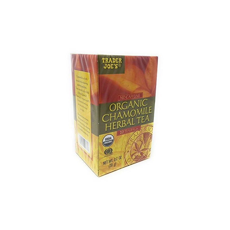 Trader Joe's No Caffeine Organic Chamomile Herbal Tea 20 Tea