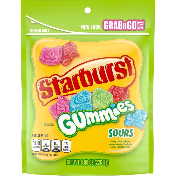 STARBURST Gummies Sours Candy, 8 ounce (Pack of 8)