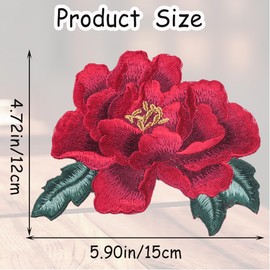 6 parches bordados de flores, parches grandes para planchar, hermosos parches bordados de costura para sombreros, ropa, camisetas, mochilas, jeans, chaquetas
