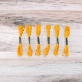 Embroidery Floss Pack – 6 Skeins, 8.7 Yards Each – Yellow Embroidery Floss for Needlework, DIY Bracelets, Crafting, Weaving