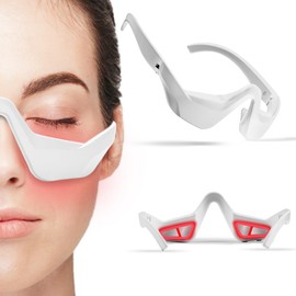 NANSIKE Under Eye Red Light Therapy Glasses with Dark Circle, Eye Bag and Wrinkle Elimination Massage