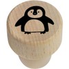 19mm 'Cute Penguin' Wooden Bottle Stopper/Cork (BS00010947)