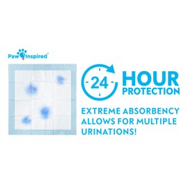Paw Inspired 24”x24” Large Puppy Pads with Adhesive Tabs, Heavy Duty Dog Pee Pads, Potty Training Pads (30 Count)