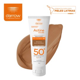 Protector Solar Dermatológico Facial Actine Colors Medio Oscuro Fps50 40g Darrow