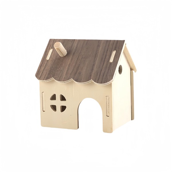SUSOYAOCHEN Hamster Wood House Hamster Hideout Small Animal Castle Habitat