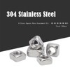 Ymaiss 240pcs Metric 304 Stainless Steel Square Nuts Assortment Kit,