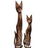 Stoneage Arts Assorted Wooden Cats with Varying Patterns (Tribal Pattern,